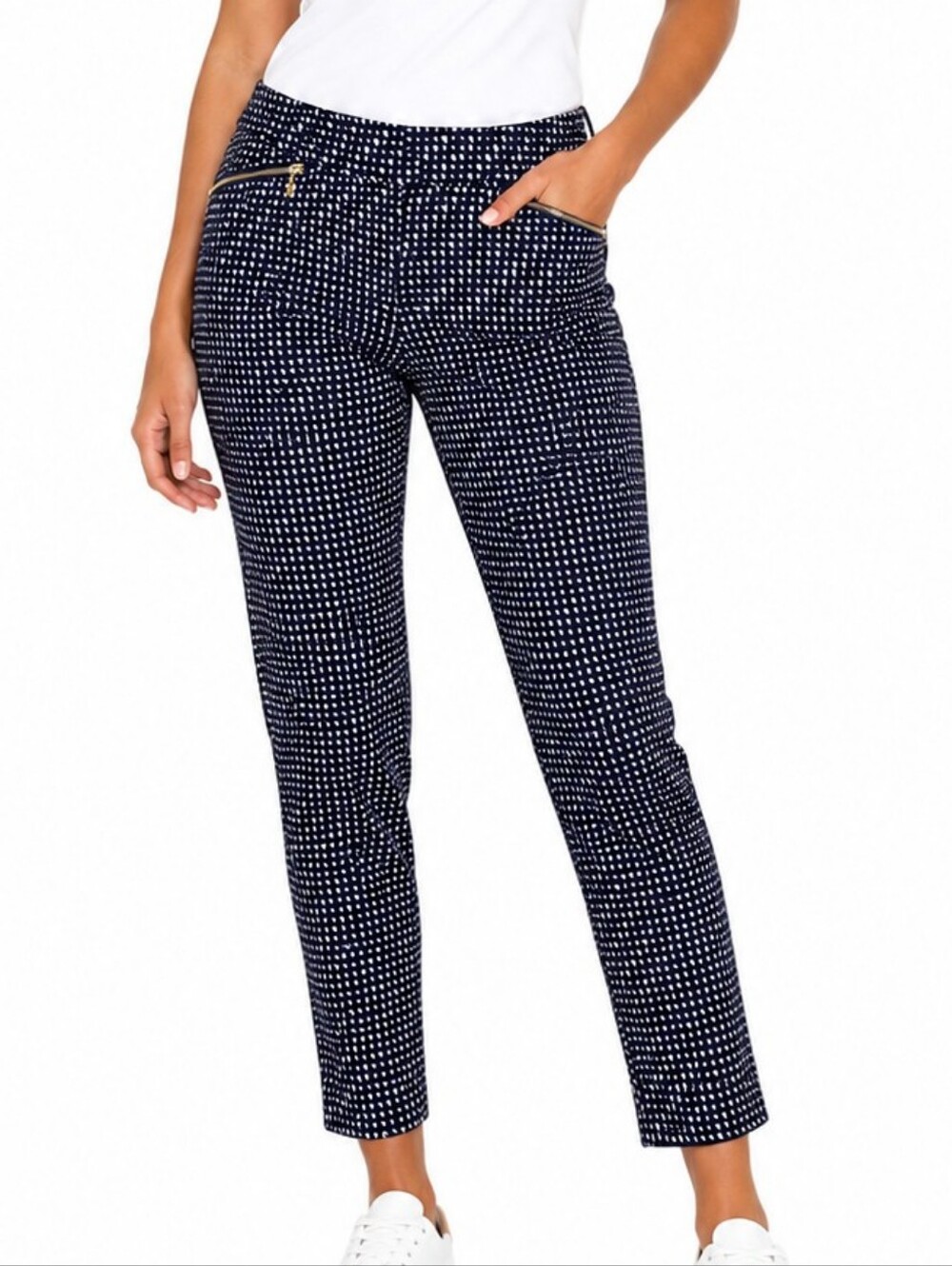 Jasmine & Juluana Navy & White Patterned Ankle Pants NWT